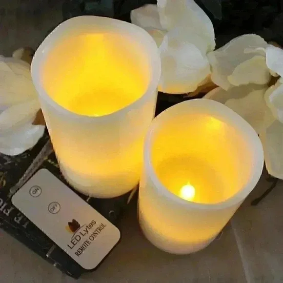 LED Lytes Remote Control Candles Set, 2 Candles, 3"X 5", Real Wax and Am… - Picture 6 of 9